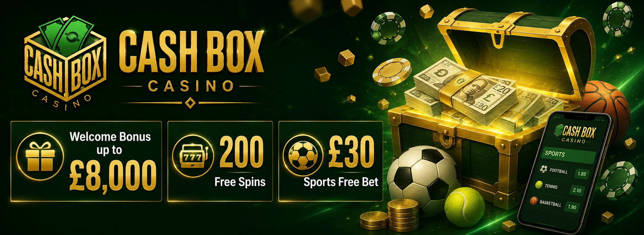 £8,000 + 200 free spins